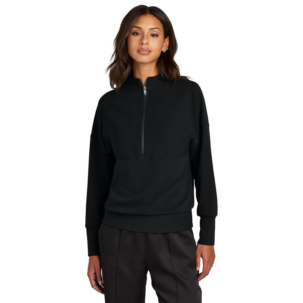 Mercer+Mettle Women's Deep Black Linear Texture 1/4-Zip