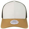 Legacy White/Caramel/Brown Mid-Pro Snapback Trucker Cap