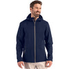 Clique Men's Dark Navy/Pure Slate Tempo Recycled Stretch Softshell Hooded Jacket