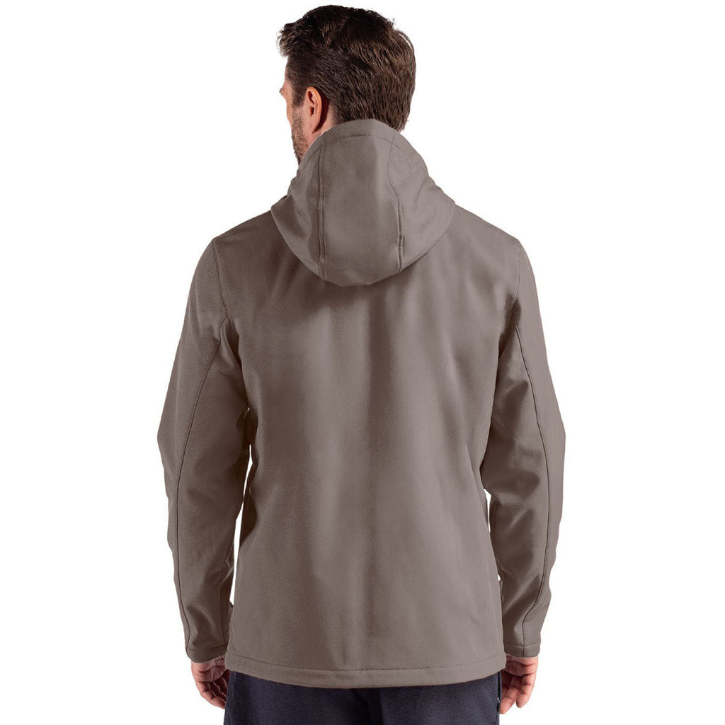 Clique Men's Pure Slate/Black Tempo Recycled Stretch Softshell Hooded Jacket