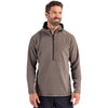 Clique Men's Pure Slate Powder Recycled Fleece Half Zip Hooded Pullover