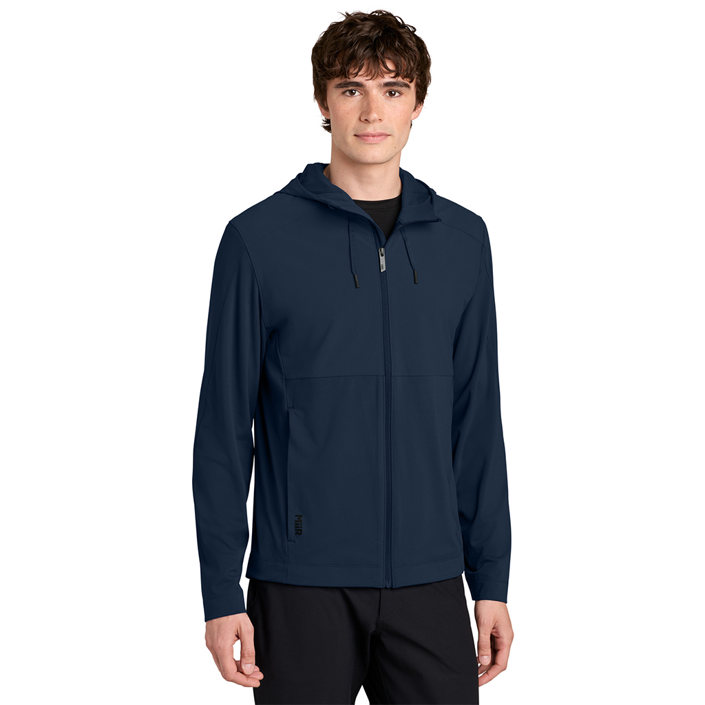 MiiR Men's Indigo Navy Kivu Hybrid Full-Zip Hooded Jacket