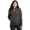 Nike Women's Anthracite Club Fleece Sleeve Swoosh 1/2 Zip