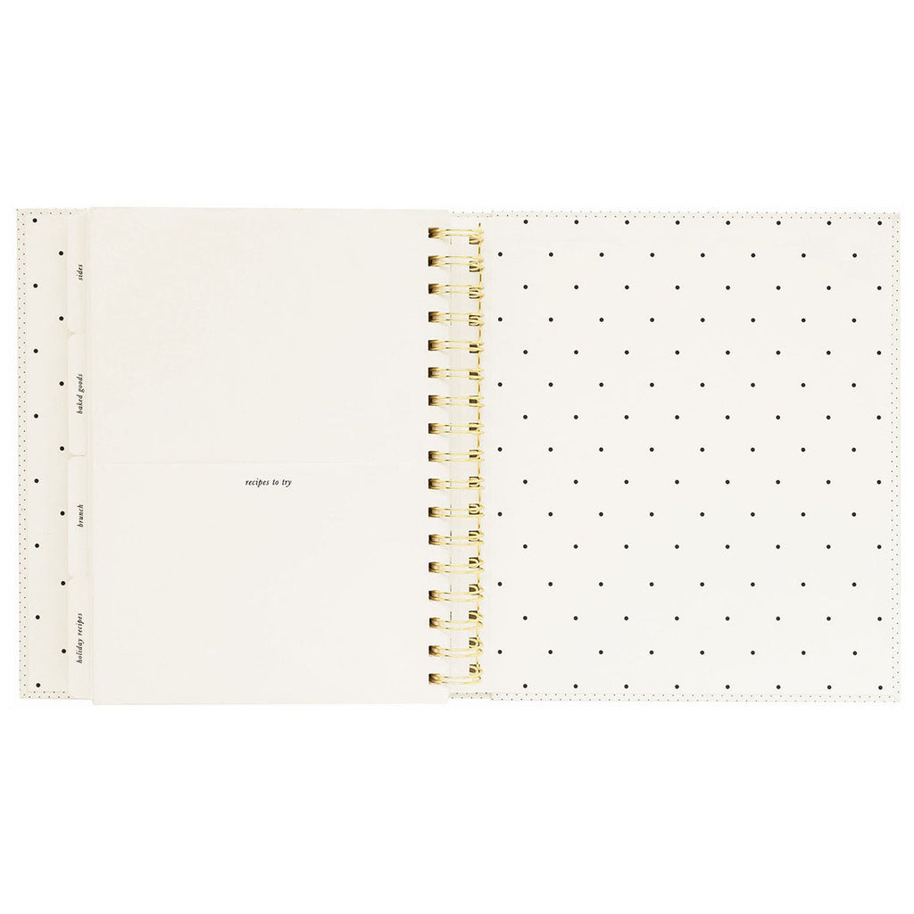 Sugar Paper Off White and Black Dot Recipe Book