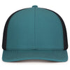 Pacific Headwear Deep Teal/Lt Charcoal/Deep TealContrast Stitch Trucker Pacflex Snapback Cap