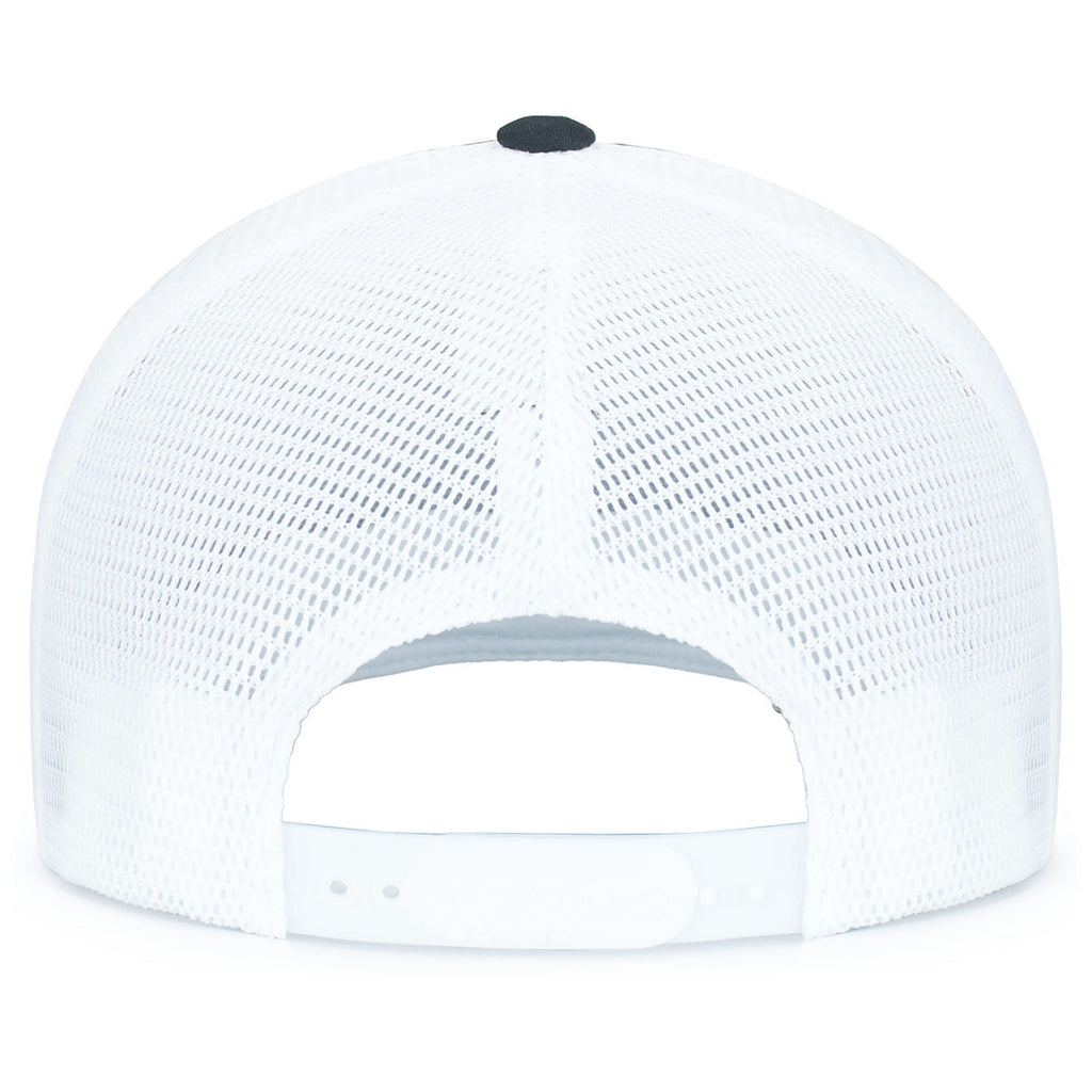 Pacific Headwear Navy/White/NavyContrast Stitch Trucker Pacflex Snapback Cap