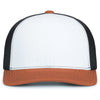 Pacific Headwear White/Light Charcoal/RustContrast Stitch Trucker Pacflex Snapback Cap