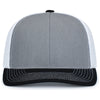 Pacific Headwear Heather Grey/White/BlackContrast Stitch Trucker Pacflex Snapback Cap