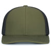 Pacific Headwear Moss/Lt Charcoal/MossContrast Stitch Trucker Pacflex Snapback Cap