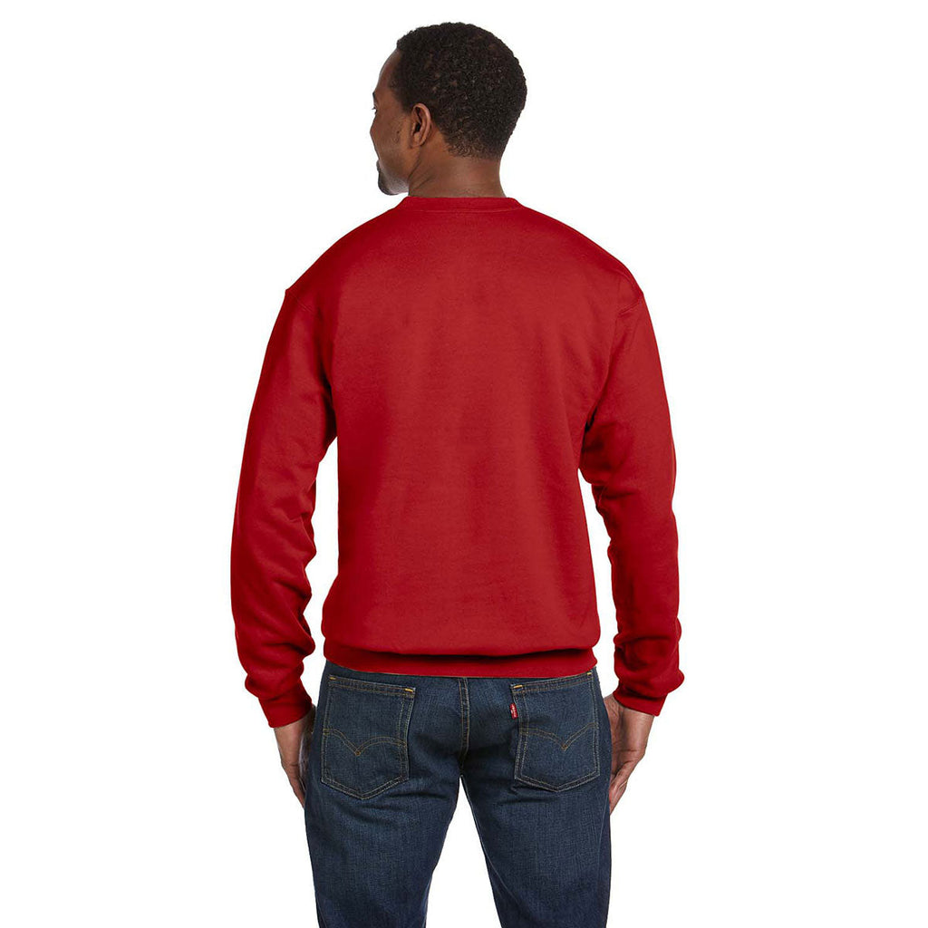 Hanes Unisex Deep Red 7.8 oz. EcoSmart 50/50 Fleece Crew