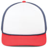 Pacific Headwear White/Navy/Red Foamie Fresh Trucker Cap