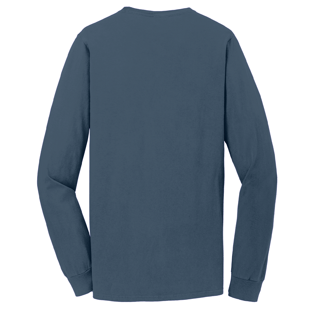 Port & Company Unisex Denim Blue Beach Wash Garment-Dyed Long Sleeve Tee