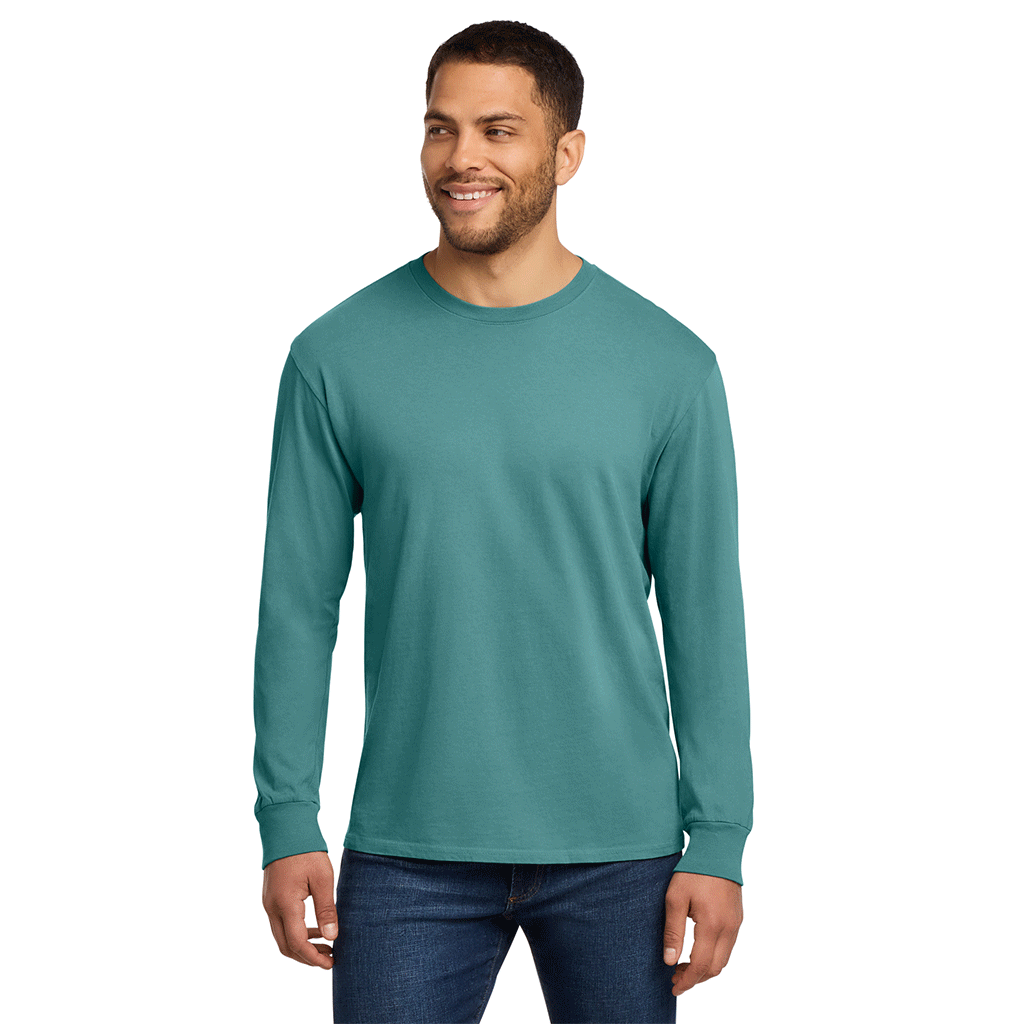 Port & Company Unisex Peacock Beach Wash Garment-Dyed Long Sleeve Tee