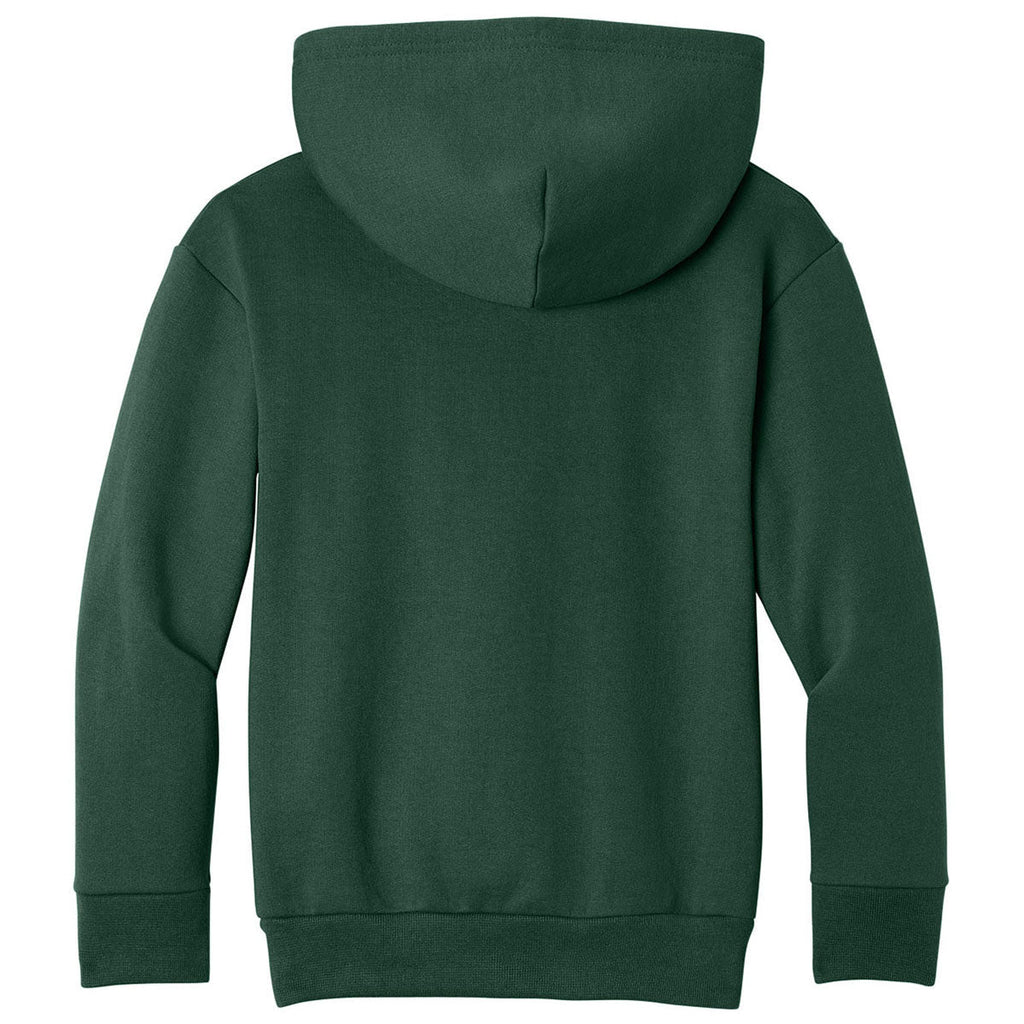 Port & Co. Youth Dark Green Easy Fleece Pullover Hooded Sweatshirt