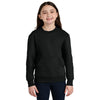 Port & Company Youth Jet Black Core Fleece Crewneck Pocket Sweatshirt