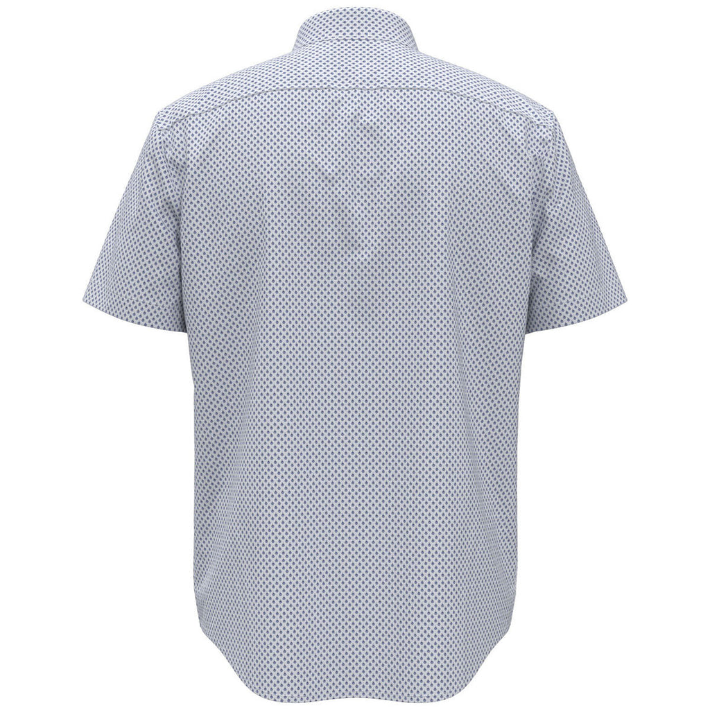 Perry Ellis Men's Bright White Printed Short Sleeve Shirt