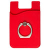 Primeline Red Silicone Card Holder with Metal Ring Phone Stand