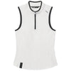 UNRL Women's White-Beige Performa Sleeveless Polo
