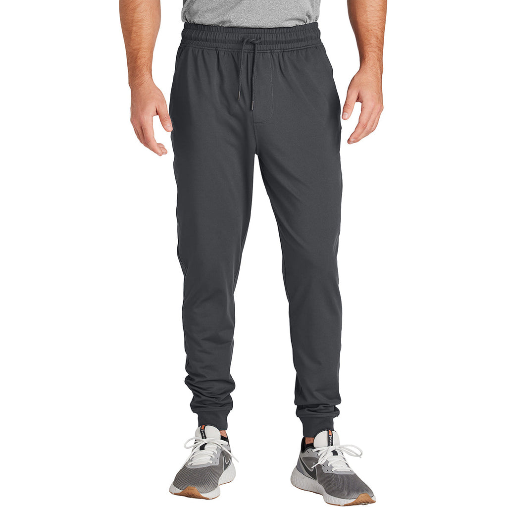 Sport-Tek Men's Charcoal Grey Sport-Wick Stretch Jogger
