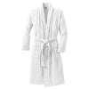 Port Authority White Checkered Terry Shawl Collar Robe