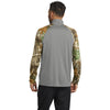Russell Outdoors Men's Grey Concrete Heather/ Realtree Edge Realtree Colorblock Performance Quarter Zip
