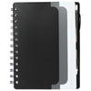 Bullet Black Recycled Dual Pocket Spiral Notebook W/ Pen