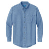 Port & Company Men's Faded Blue Long Sleeve Denim Shirt