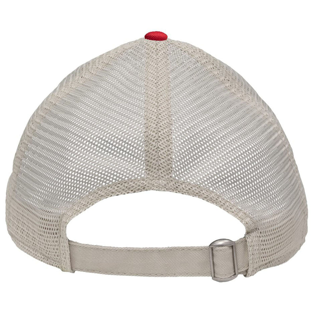 Sportsman Red/Stone Mesh Dad Hat Fit