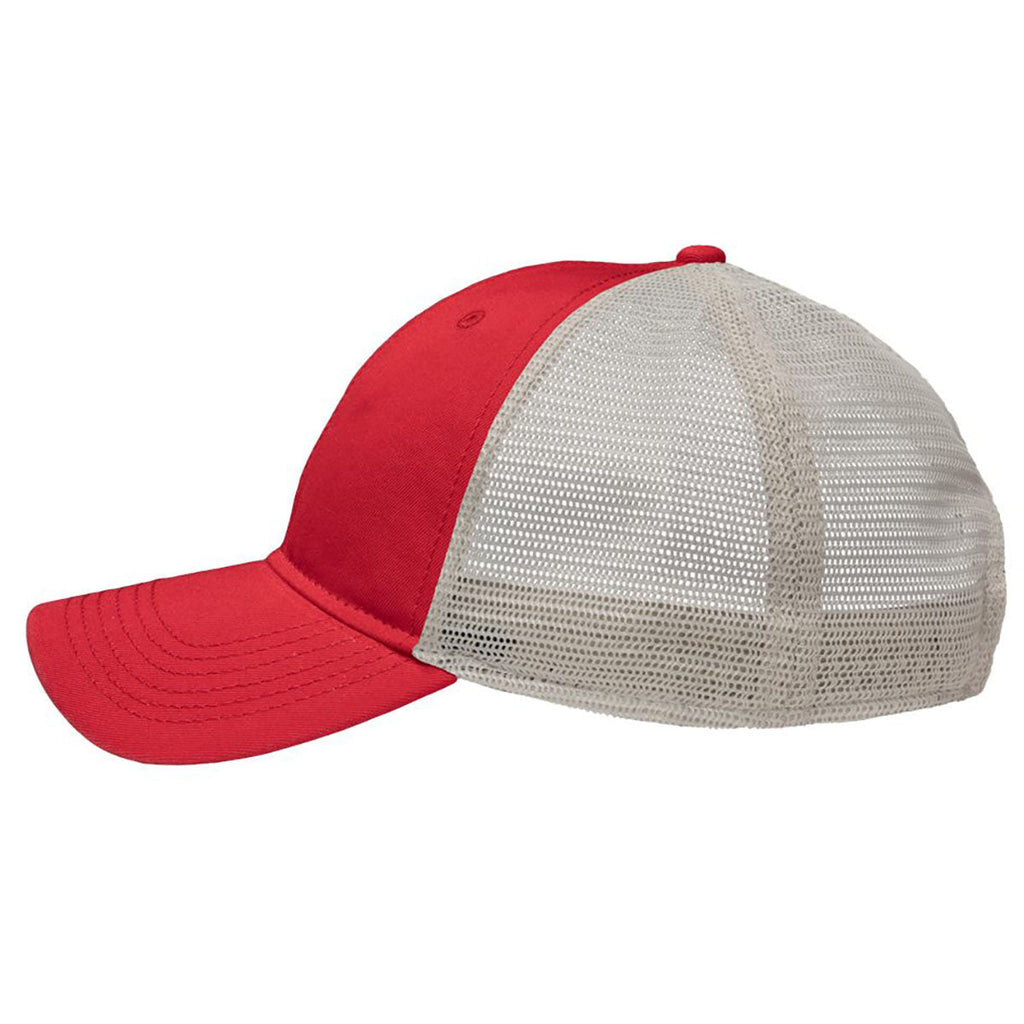Sportsman Red/Stone Mesh Dad Hat Fit