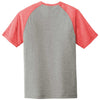 Sport-Tek Men's True Red Heather/Light Grey Heather PosiCharge Tri-Blend Wicking Raglan Tee