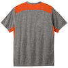 Sport-Tek Men's Deep Orange/Dark Grey Heather PosiCharge Tri-Blend Wicking Draft Tee