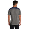 Sport-Tek Men's True Navy/Dark Grey Heather PosiCharge Tri-Blend Wicking Draft Tee