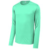 Sport-Tek Men's Bright Seafoam Posi-UV Pro Long Sleeve Tee