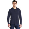 Sport-Tek Men's True Navy Posi-UV Pro Long Sleeve Polo