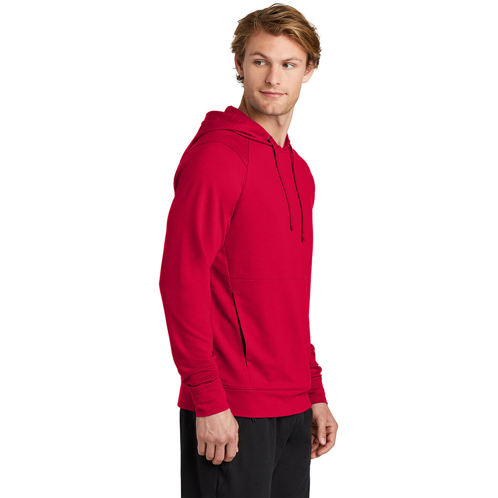 Sport-Tek Men's Deep Red Sport-Wick Flex Fleece Pullover Hoodie