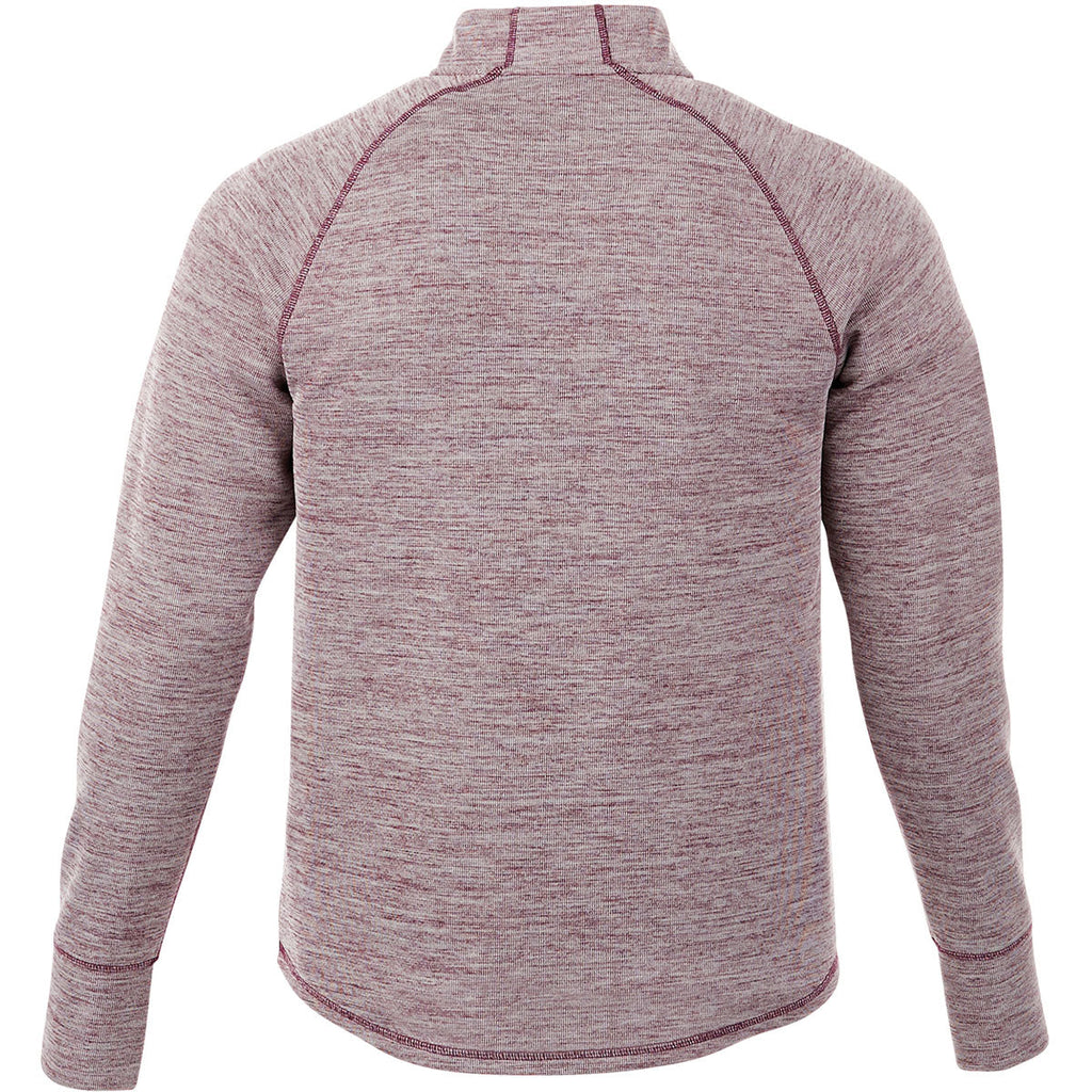 Elevate Men's Maroon Heather Crane Knit Half Zip