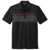 TravisMathew Men's Black Coto Performance Chest Stripe Polo