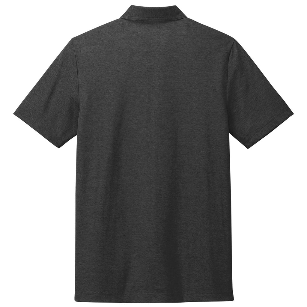 TravisMathew Men's Black Heather Oceanside Heather Pocket Polo
