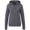 Elevate Women's Heather Dark Charcoal Argus Eco Fleece Full Zip Hoody