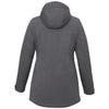 Elevate Women's Steel Grey Lena Eco Water Repellent Insulated Jacket With Hoodie