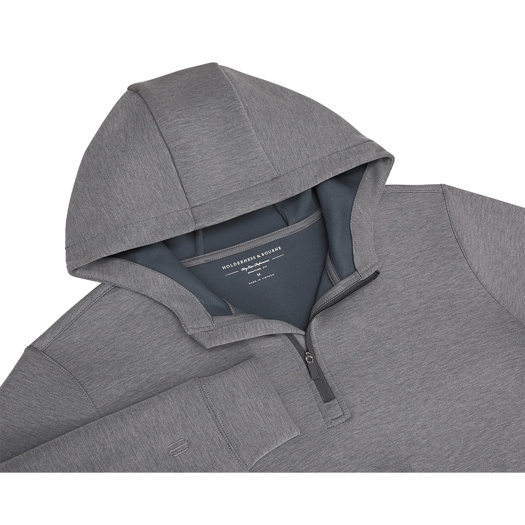 Holderness & Bourne Men's Heathered Charcoal Tilley Quarter-Zip Hoodie