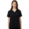 Jaanuu Women's Black Rhena Essential 1-Pocket Scrub V-Neck Top