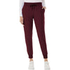Jaanuu Women's Burgundy Silex Knit-Waist Scrub Joggers