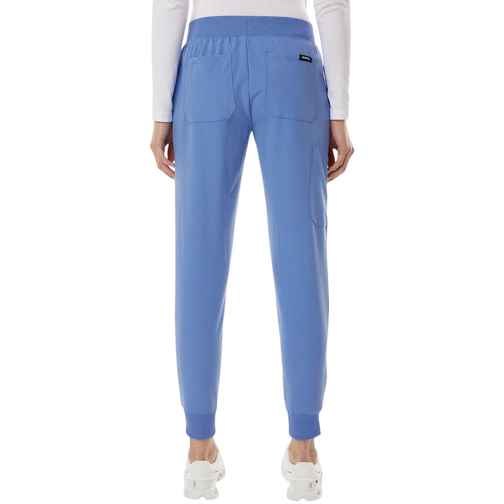 Jaanuu Women's Ceil Blue Silex Knit-Waist Scrub Joggers