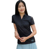 Greg Norman Women's Black Micro Pique Spinner Print Polo