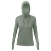 ANETIK Women's Dark Olive Heathered Breeze Tech Hooded T-Shirt