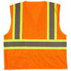 Xtreme Visibility Unisex Orange DOT Class 2 Contrast Stripe Zip Vest