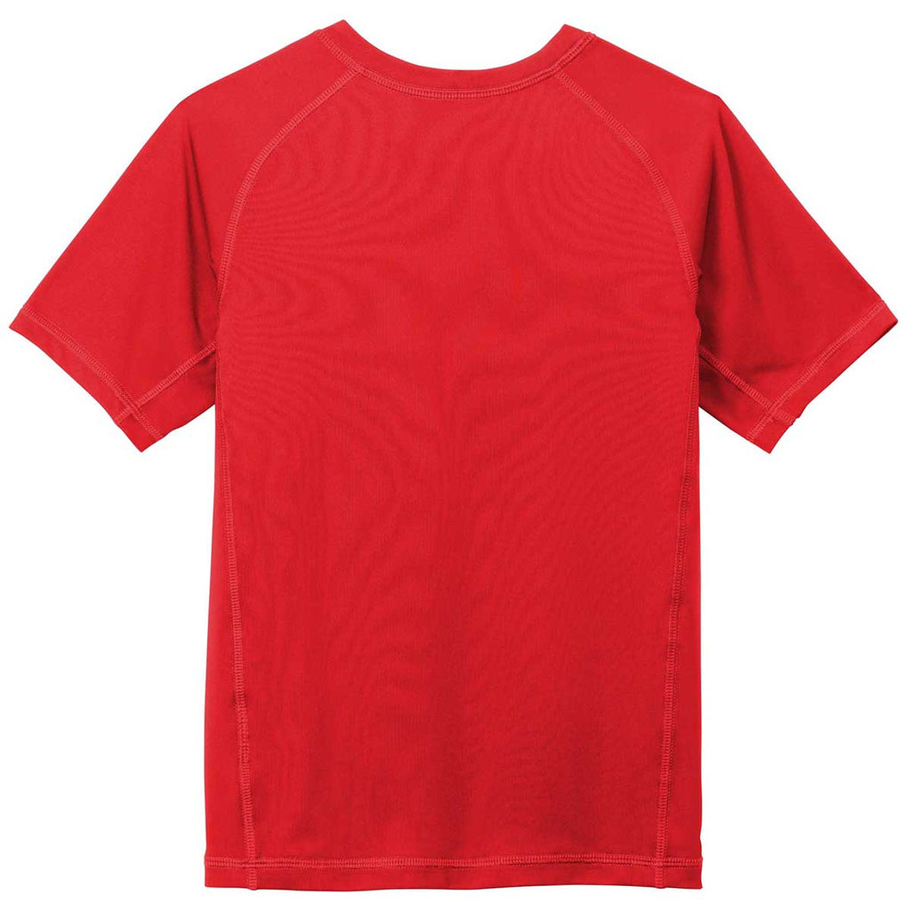 Sport-Tek Youth True Red Short Sleeve Rashguard Tee