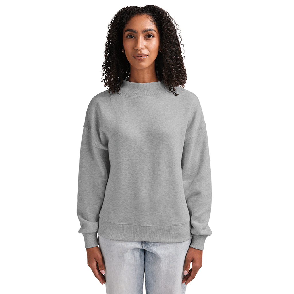 Charles River Women's Heather Grey Willow Mock-Neck Sweatshirt