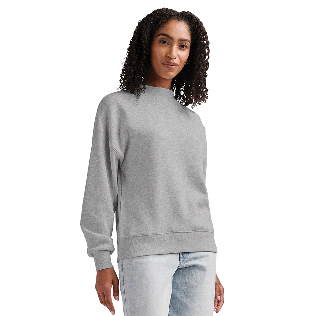 Charles River Women's Heather Grey Willow Mock-Neck Sweatshirt